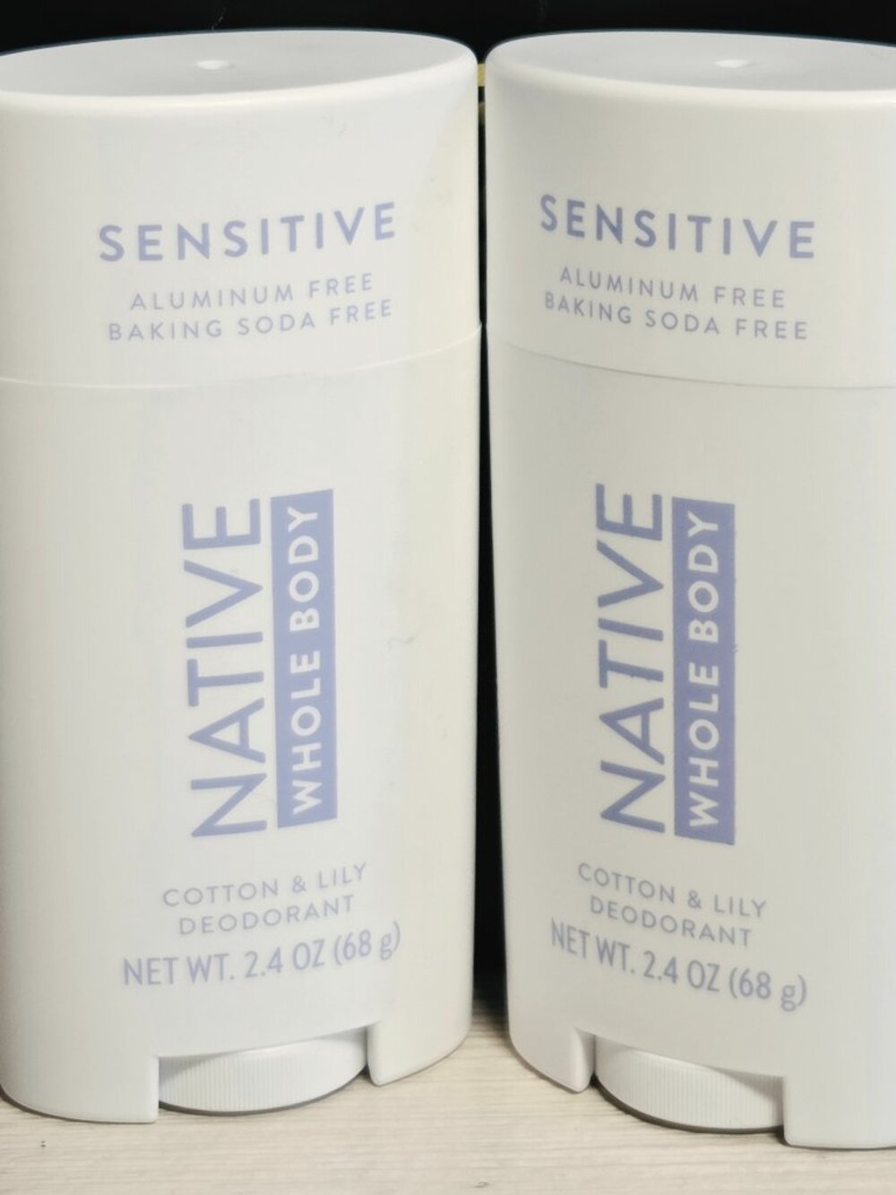 Native Sensitive Whole Body Deodorant Aluminum Free Cotton & Lily Scent  2 pack